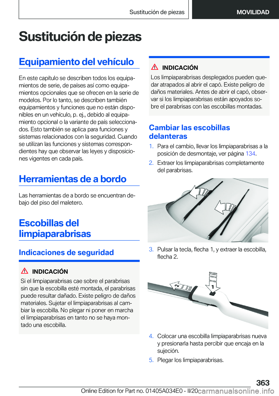 BMW X3 2020  Manuales de Empleo (in Spanish) �S�u�s�t�i�t�u�c�i�