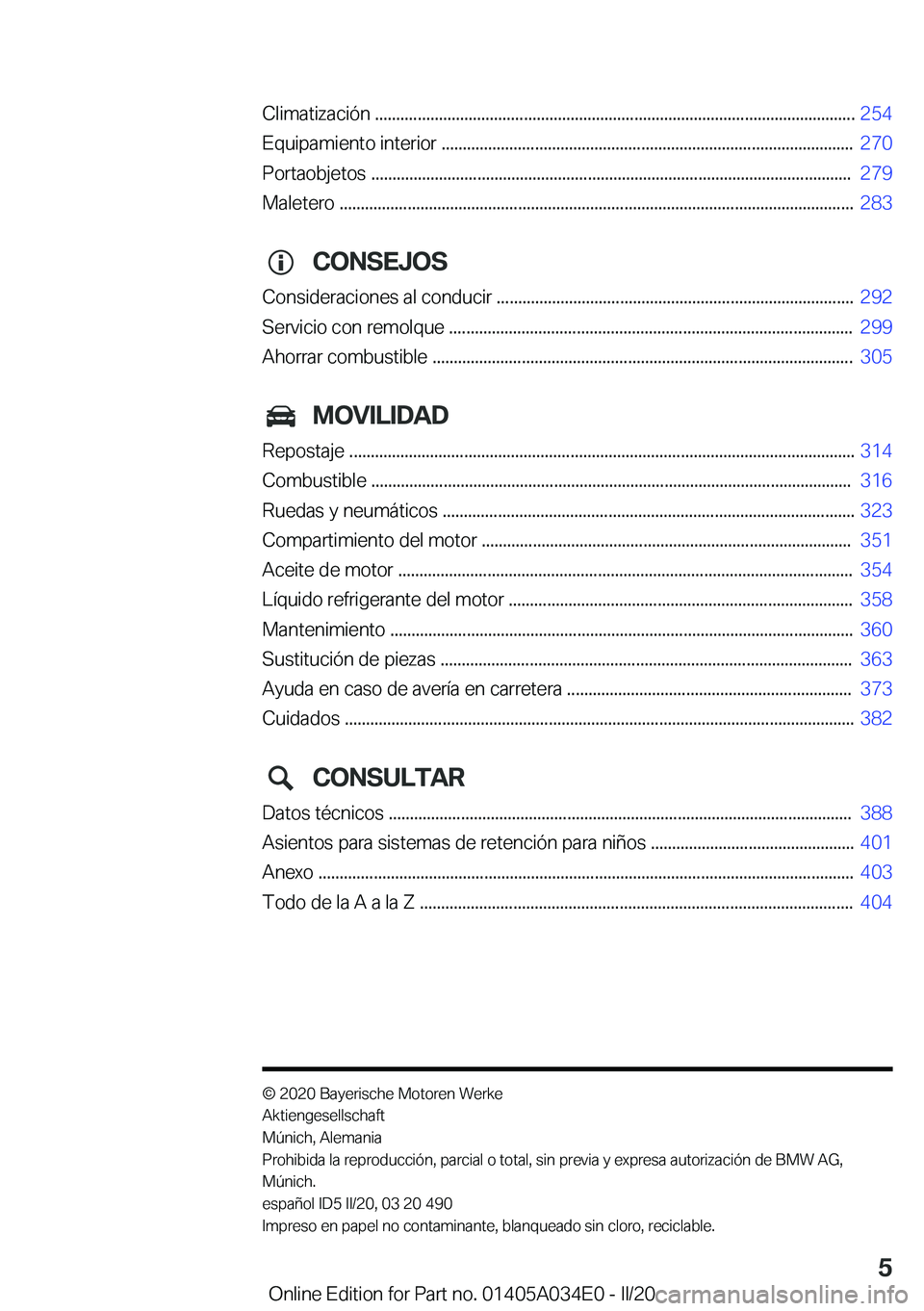 BMW X3 2020  Manuales de Empleo (in Spanish) �C�l�i�m�a�t�i�z�a�c�i�