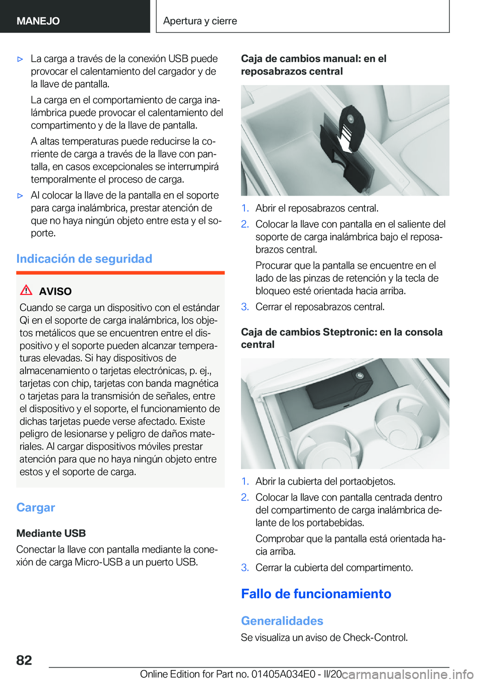 BMW X3 2020  Manuales de Empleo (in Spanish) x�L�a��c�a�r�g�a��a��t�r�a�v�