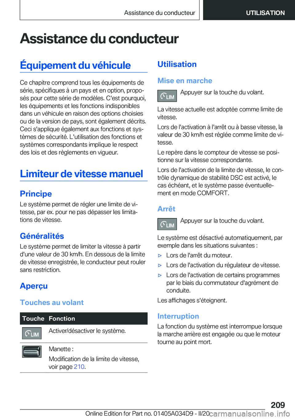 BMW X3 2020  Notices Demploi (in French) �A�s�s�i�s�t�a�n�c�e��d�u��c�o�n�d�u�c�t�e�u�r�