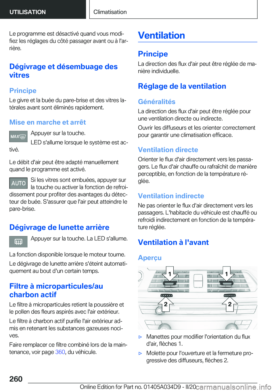 BMW X3 2020  Notices Demploi (in French) �L�e��p�r�o�g�r�a�m�m�e��e�s�t��d�é�s�a�c�t�i�v�é��q�u�a�n�d��v�o�u�s��m�o�d�ij�f�i�e�z��l�e�s��r�é�g�l�a�g�e�s��d�u��c�