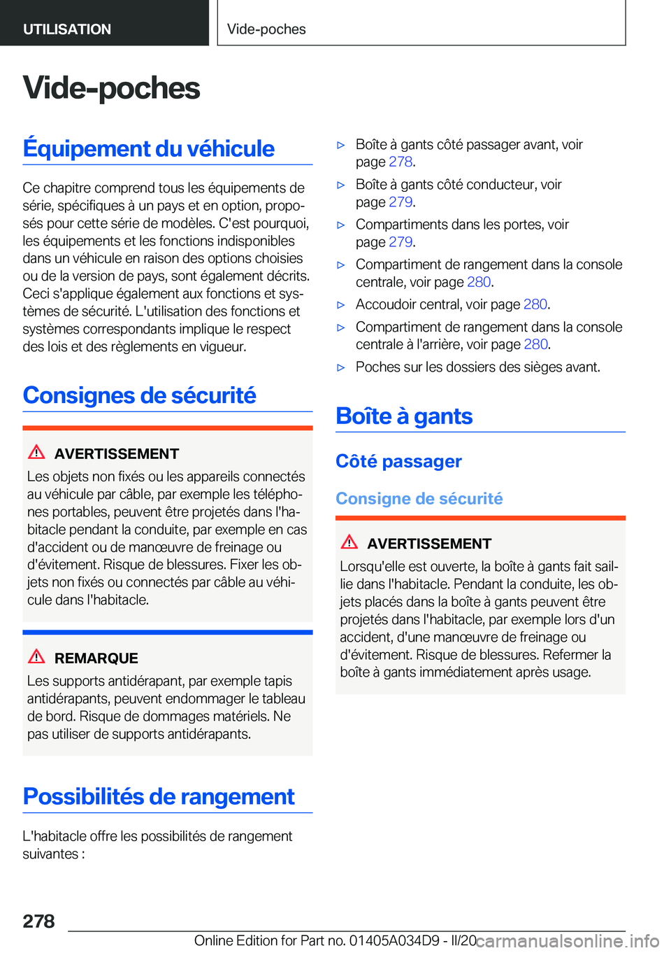 BMW X3 2020  Notices Demploi (in French) �V�i�d�e�-�p�o�c�h�e�s�