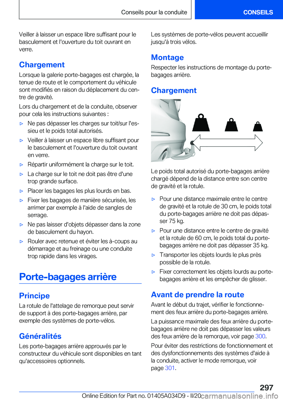 BMW X3 2020  Notices Demploi (in French) �V�e�i�l�l�e�r��