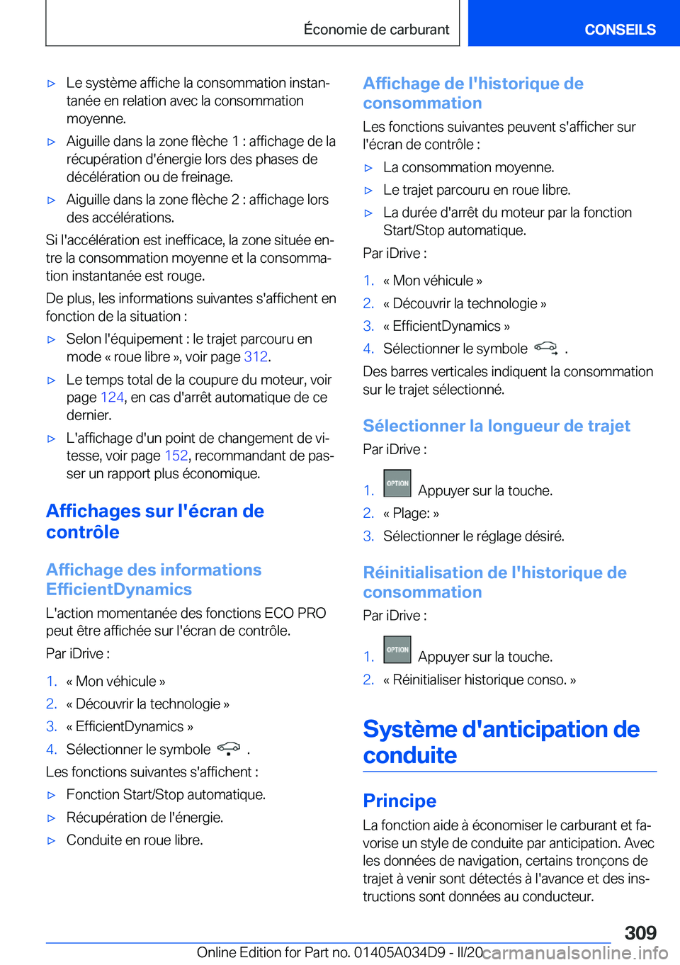 BMW X3 2020  Notices Demploi (in French) 'x�L�e��s�y�s�t�è�m�e��a�f�f�i�c�h�e��l�a��c�o�n�s�o�m�m�a�t�i�o�n��i�n�s�t�a�nj
�t�a�n�é�e��e�n��r�e�l�a�t�i�o�n��a�v�e�c��l�a��c�o�n�s�o�m�m�a�t�i�o�n
�m�o�y�e�n�n�e�.'x�A�i�g�u