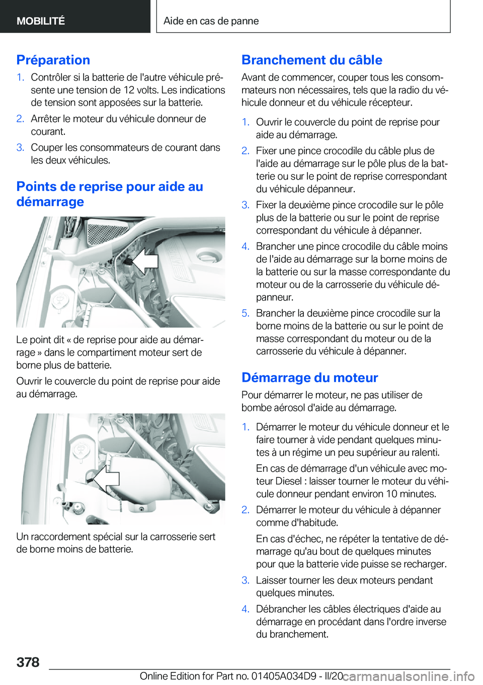 BMW X3 2020  Notices Demploi (in French) �P�r�é�p�a�r�a�t�i�o�n�1�.�C�o�n�t�r�