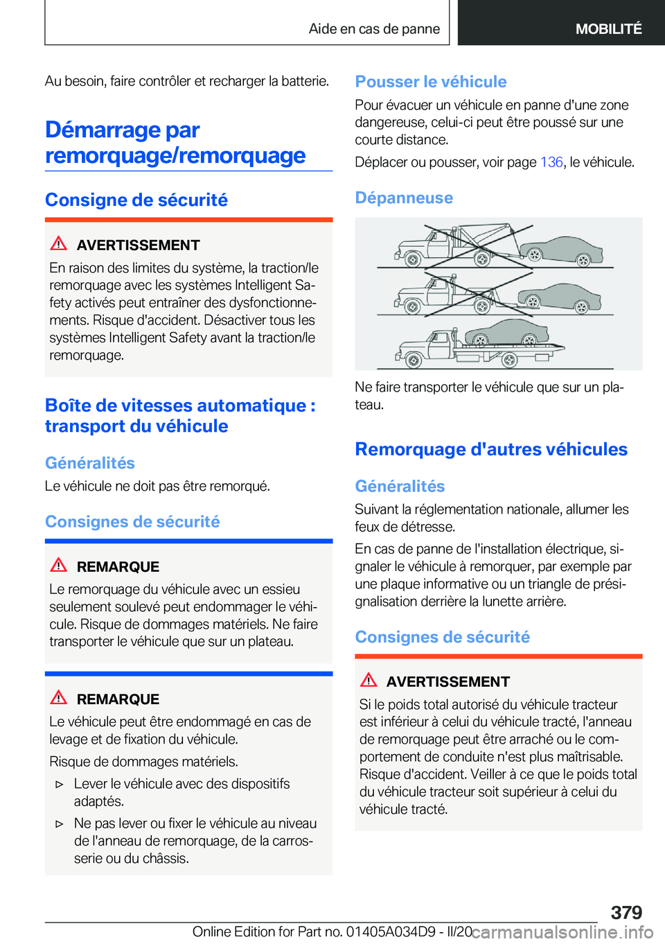 BMW X3 2020  Notices Demploi (in French) �A�u��b�e�s�o�i�n�,��f�a�i�r�e��c�o�n�t�r�