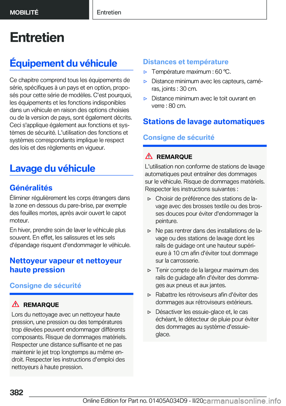 BMW X3 2020  Notices Demploi (in French) �E�n�t�r�e�t�i�e�n�
