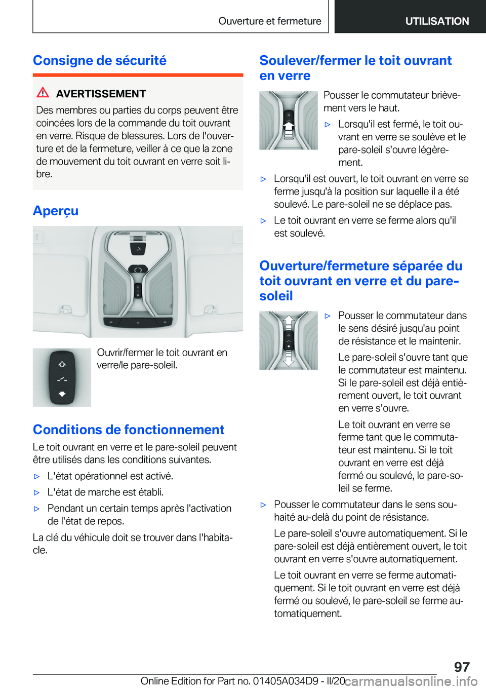 BMW X3 2020  Notices Demploi (in French) �C�o�n�s�i�g�n�e��d�e��s�é�c�u�r�i�t�é
�A�V�E�R�T�I�S�S�E�M�E�N�T
�D�e�s��m�e�m�b�r�e�s��o�u��p�a�r�t�i�e�s��d�u��c�o�r�p�s��p�e�u�v�e�n�t��ê�t�r�e
�c�o�i�n�c�é�e�s��l�o�r�s��d�e��l�a�