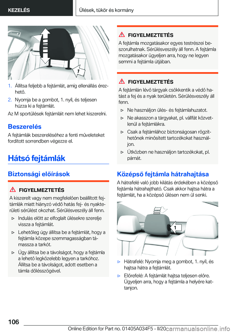 BMW X3 2020  Kezelési útmutató (in Hungarian) �1�.�