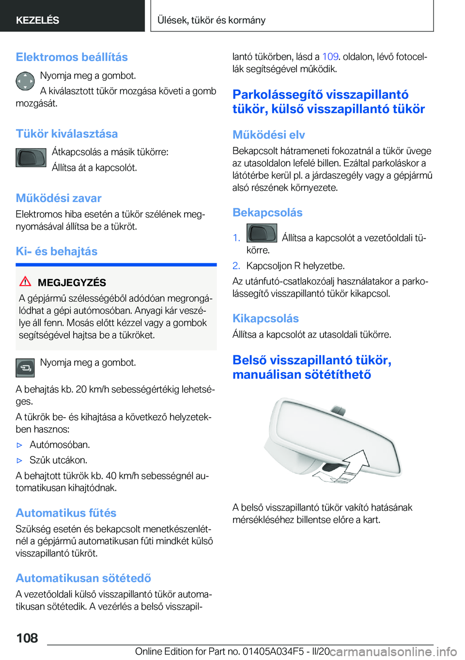 BMW X3 2020  Kezelési útmutató (in Hungarian) �E�l�e�k�t�r�o�m�o�s��b�e�