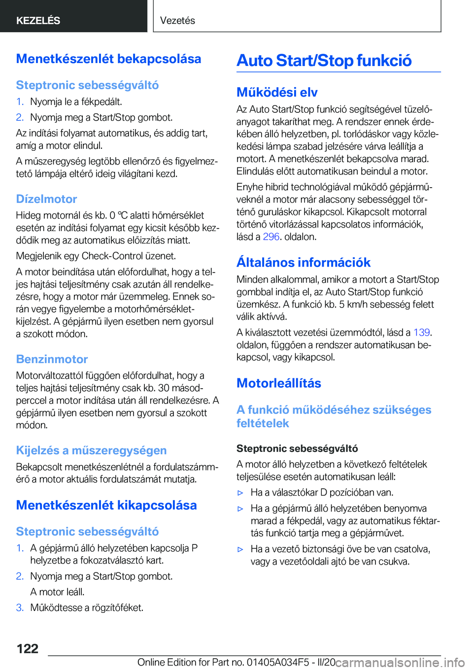 BMW X3 2020  Kezelési útmutató (in Hungarian) �M�e�n�e�t�k�