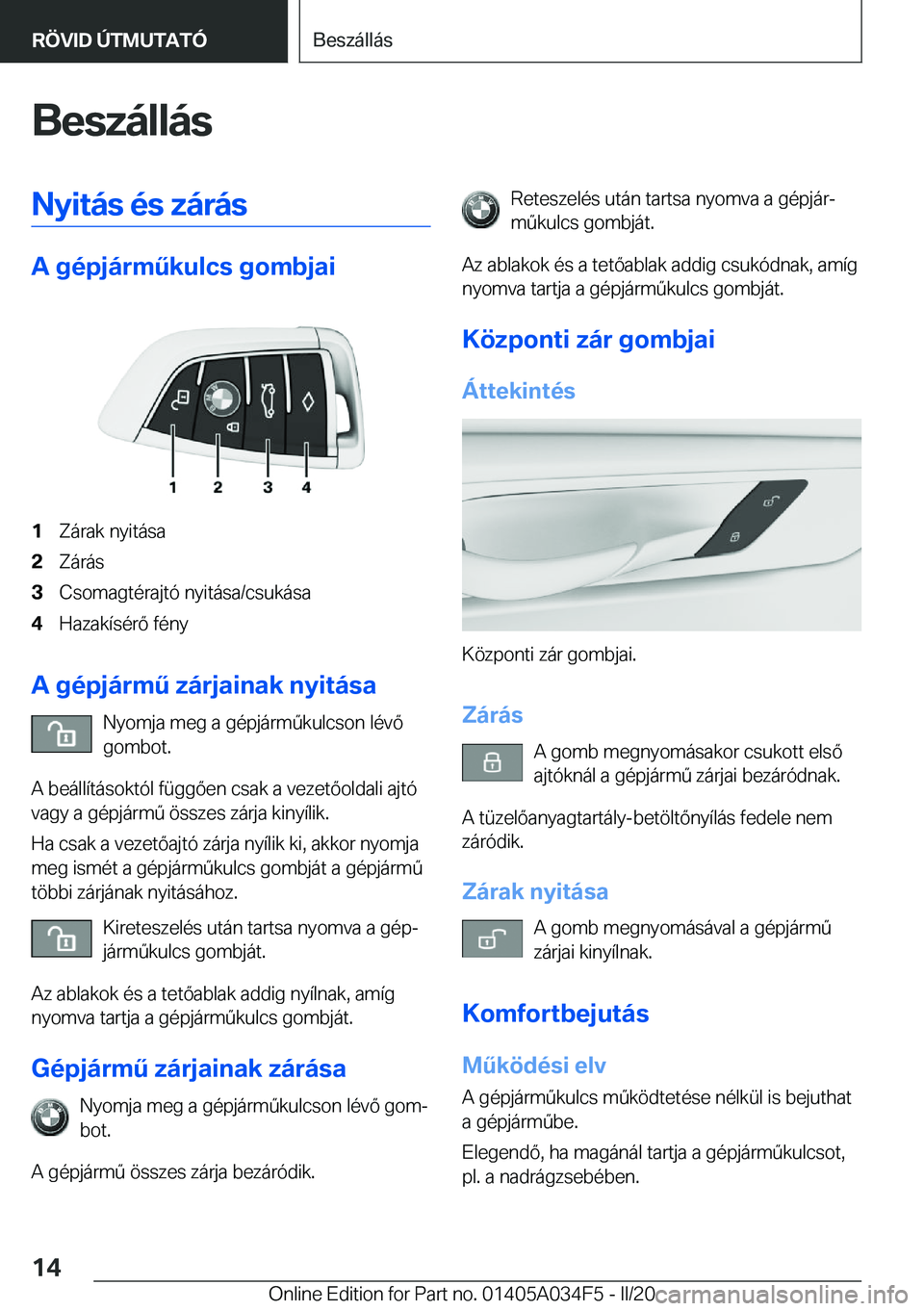 BMW X3 2020  Kezelési útmutató (in Hungarian) �B�e�s�z�