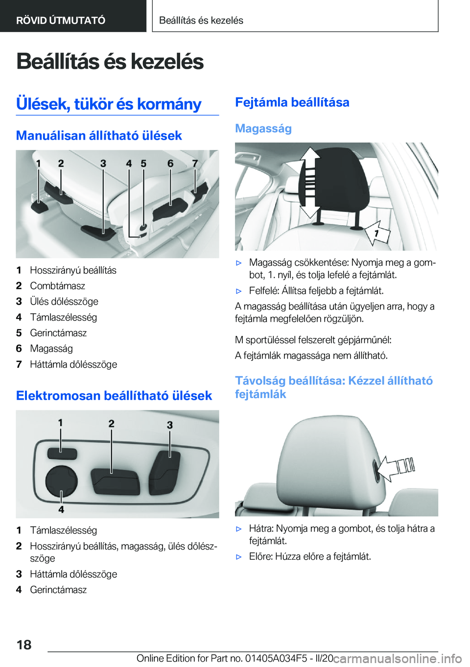 BMW X3 2020  Kezelési útmutató (in Hungarian) �B�e�