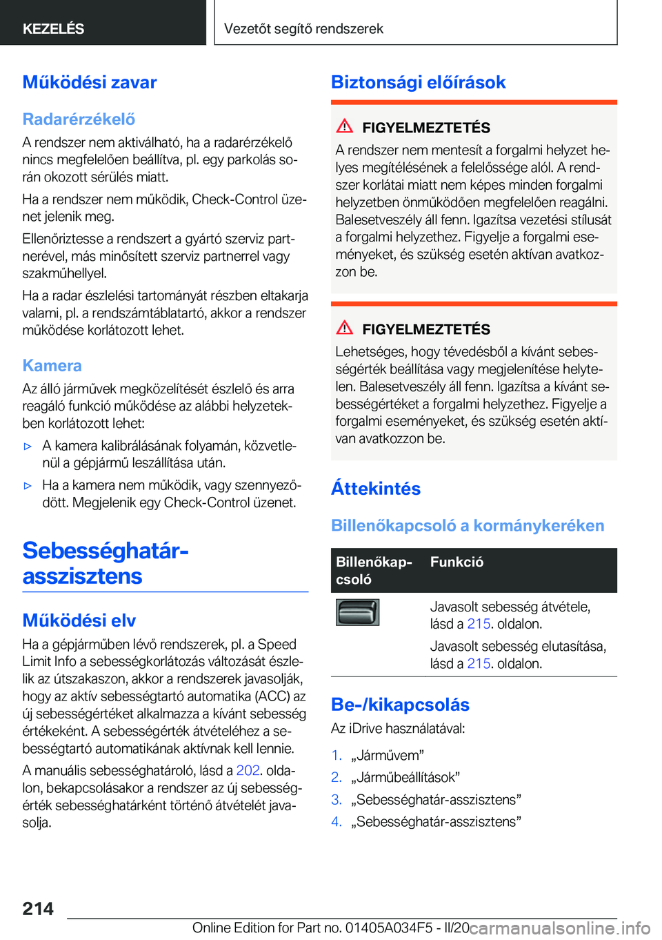 BMW X3 2020  Kezelési útmutató (in Hungarian) �M2�k�