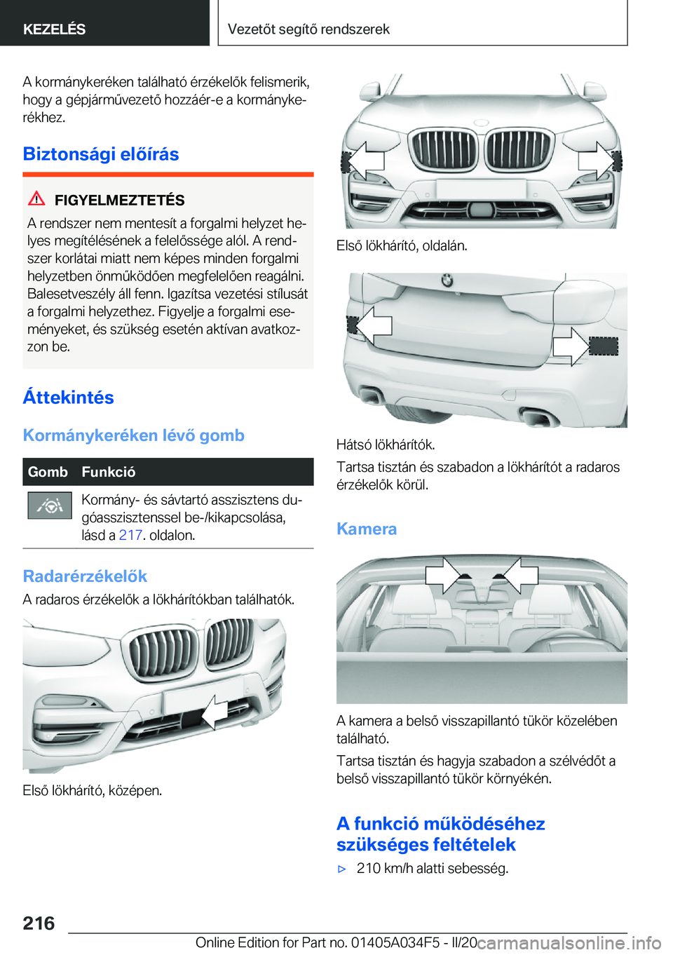 BMW X3 2020  Kezelési útmutató (in Hungarian) �A��k�o�r�m�