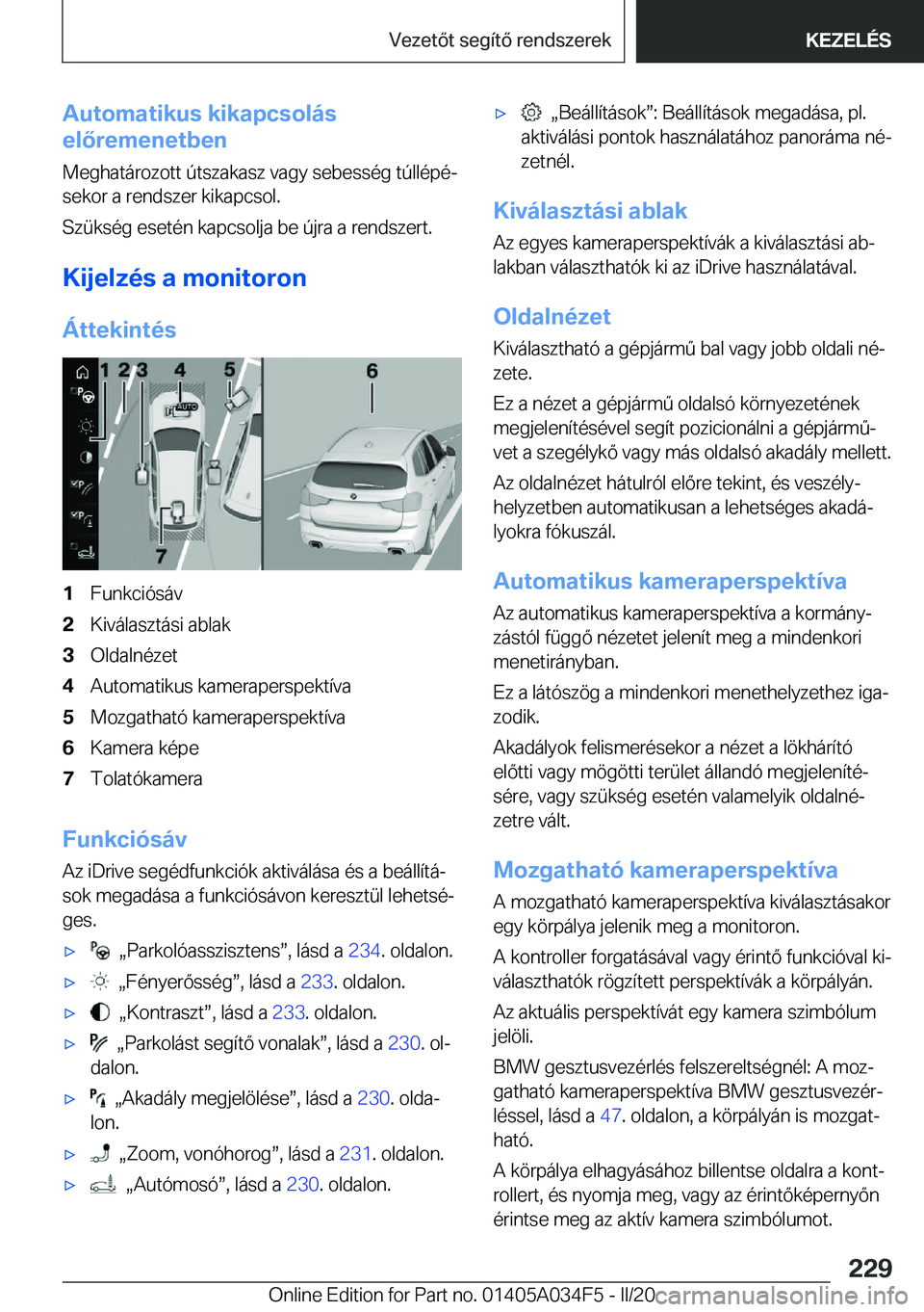 BMW X3 2020  Kezelési útmutató (in Hungarian) �A�u�t�o�m�a�t�i�k�u�s��k�i�k�a�p�c�s�o�l�