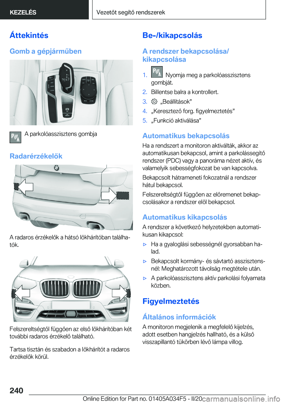 BMW X3 2020  Kezelési útmutató (in Hungarian) �