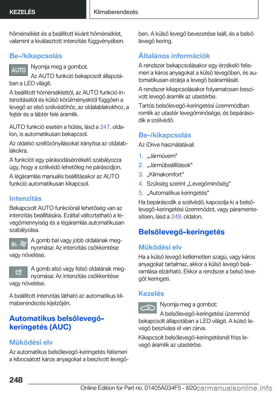 BMW X3 2020  Kezelési útmutató (in Hungarian) �h�