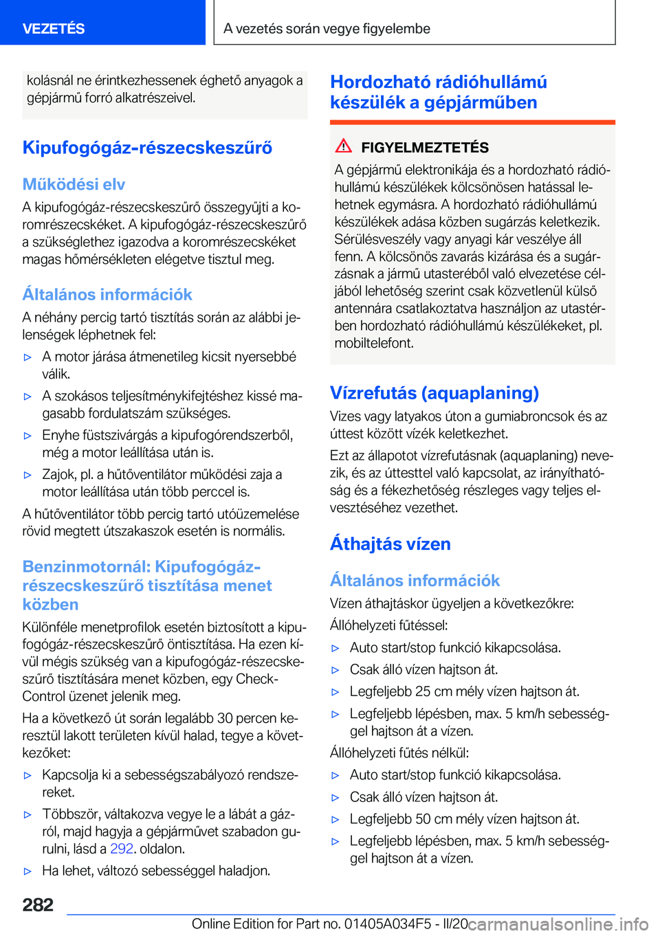 BMW X3 2020  Kezelési útmutató (in Hungarian) �k�o�l�