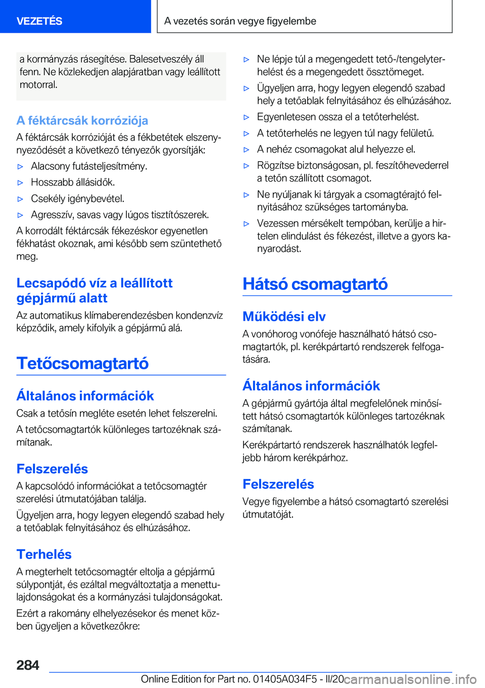 BMW X3 2020  Kezelési útmutató (in Hungarian) �a��k�o�r�m�