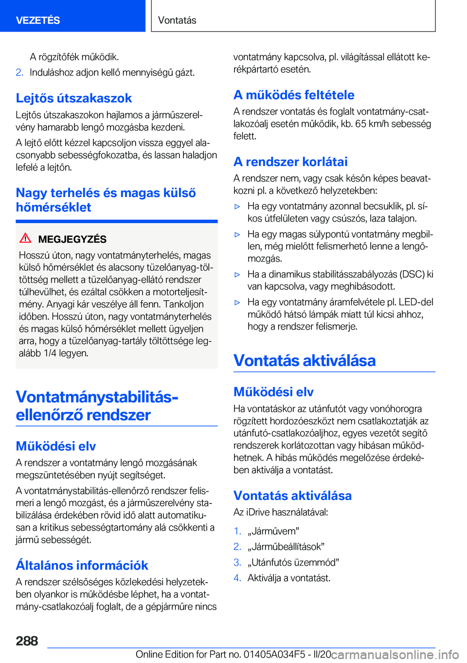 BMW X3 2020  Kezelési útmutató (in Hungarian) �A��r�
