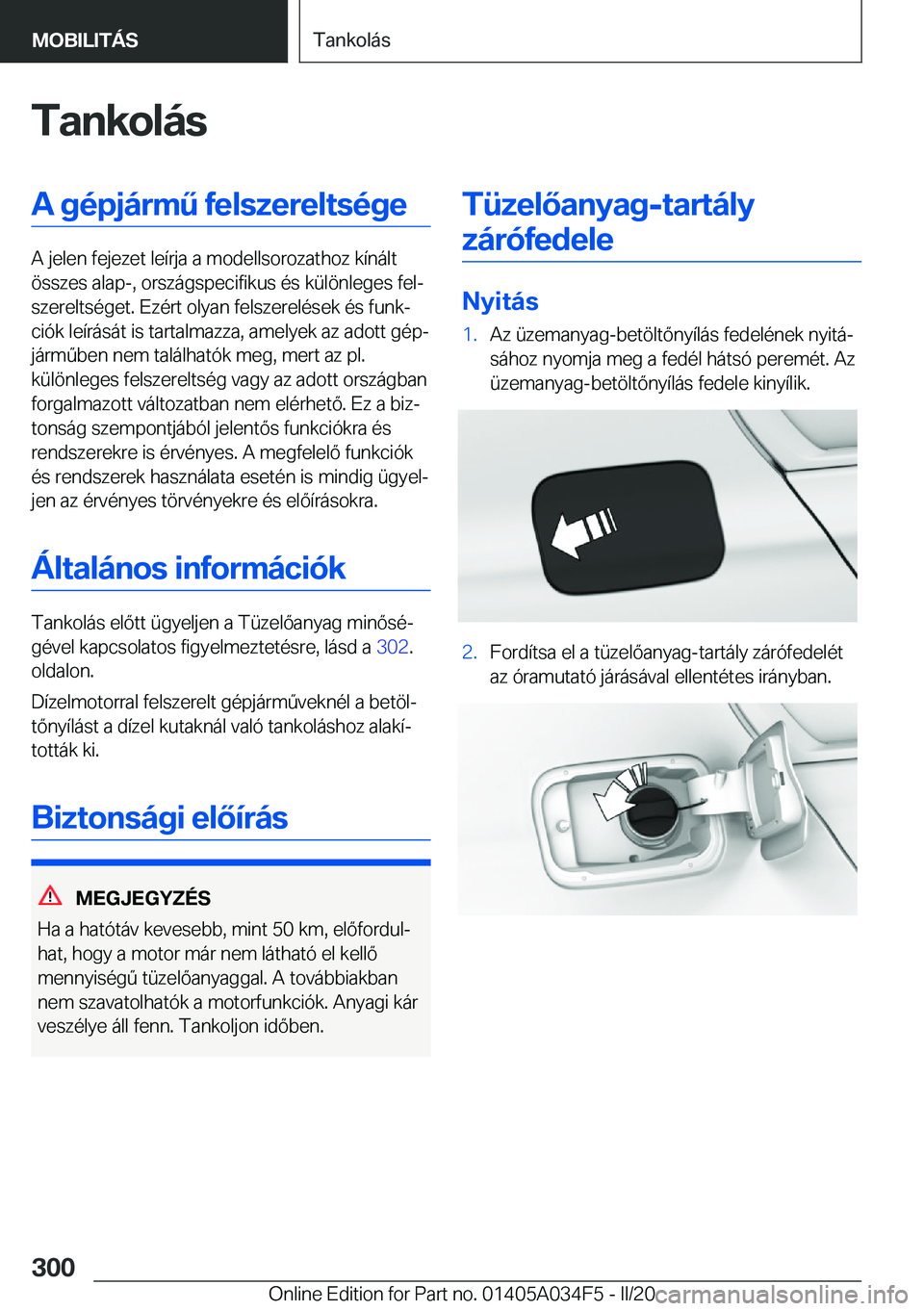 BMW X3 2020  Kezelési útmutató (in Hungarian) �T�a�n�k�o�l�