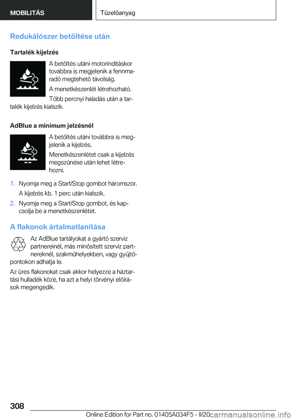 BMW X3 2020  Kezelési útmutató (in Hungarian) �R�e�d�u�k�