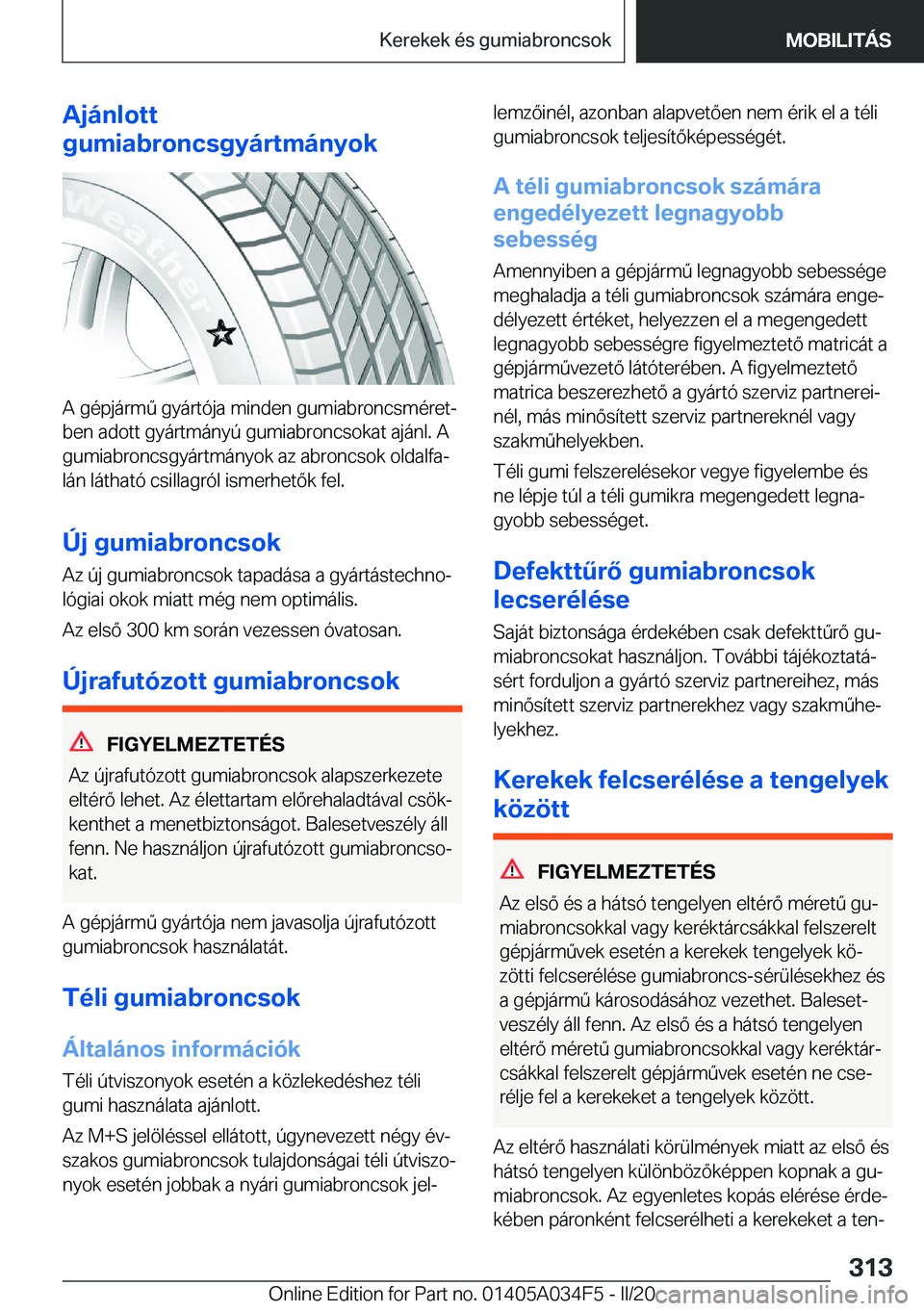 BMW X3 2020  Kezelési útmutató (in Hungarian) �A�j�