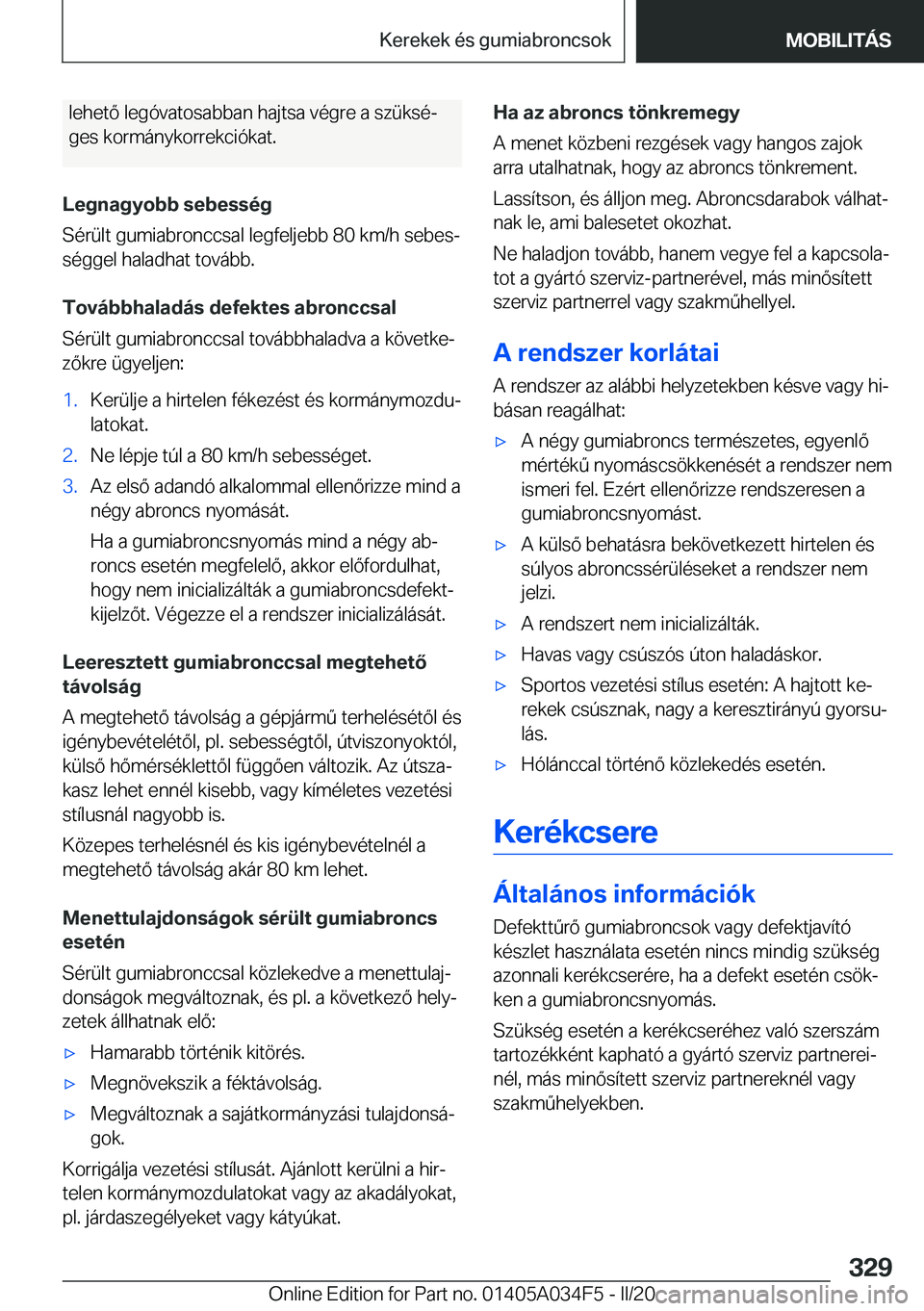 BMW X3 2020  Kezelési útmutató (in Hungarian) �l�e�h�e�t�