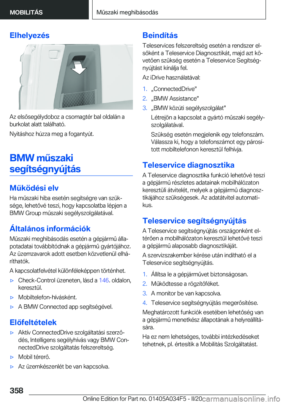 BMW X3 2020  Kezelési útmutató (in Hungarian) �E�l�h�e�l�y�e�z�