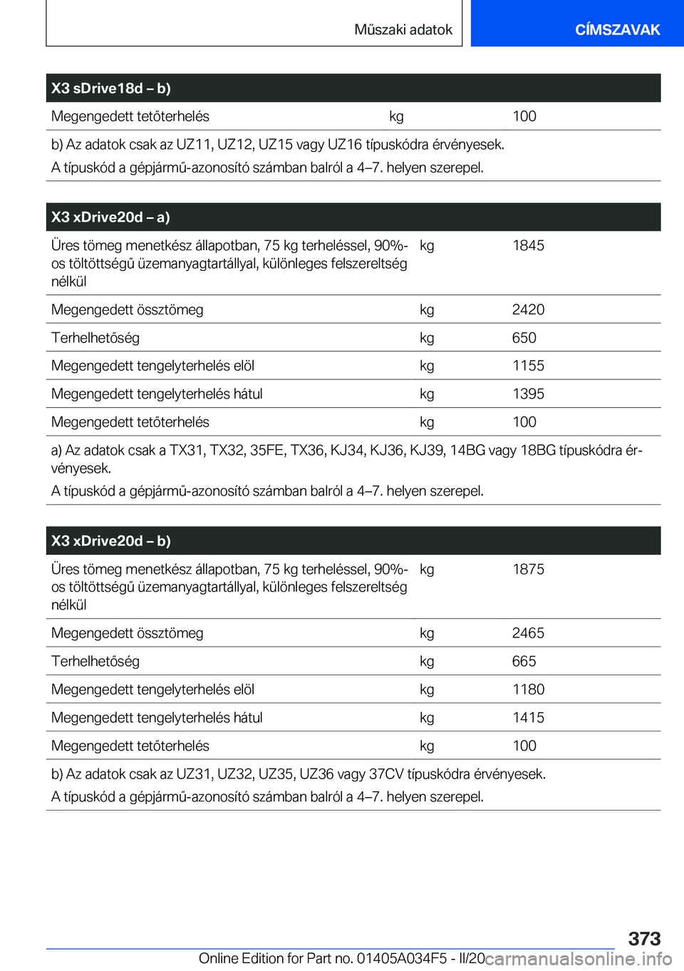 BMW X3 2020  Kezelési útmutató (in Hungarian) �X�3��s�D�r�i�v�e�1�8�d�m��b�)�M�e�g�e�n�g�e�d�e�t�t��t�e�t�