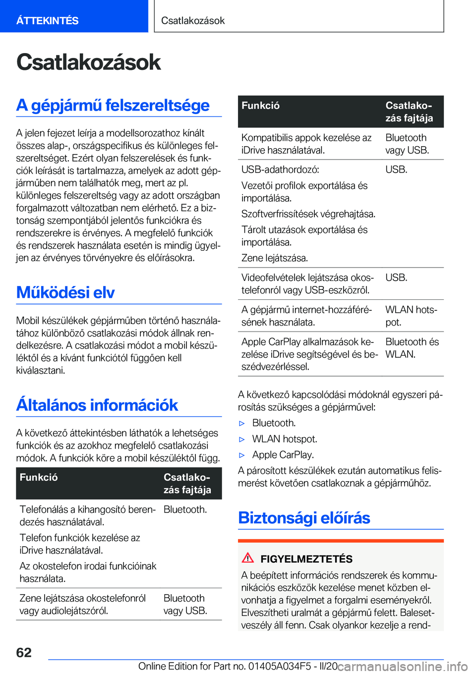 BMW X3 2020  Kezelési útmutató (in Hungarian) �C�s�a�t�l�a�k�o�z�