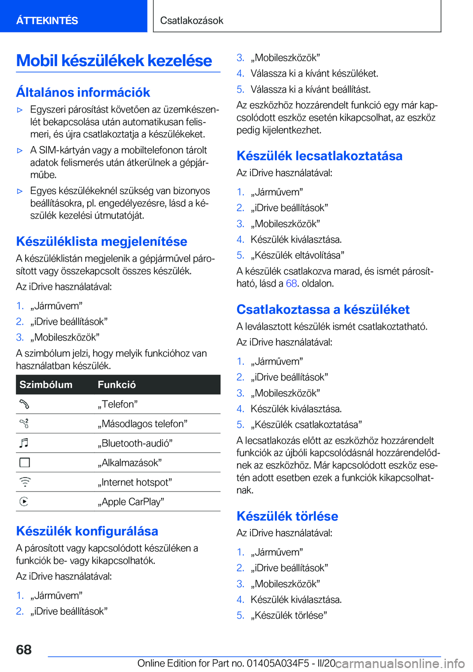 BMW X3 2020  Kezelési útmutató (in Hungarian) �M�o�b�i�l��k�