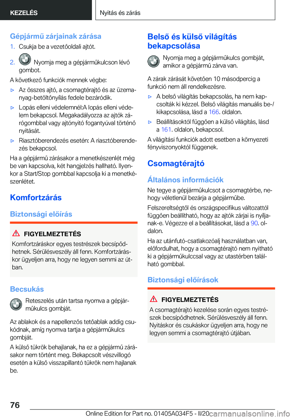 BMW X3 2020  Kezelési útmutató (in Hungarian) �G�