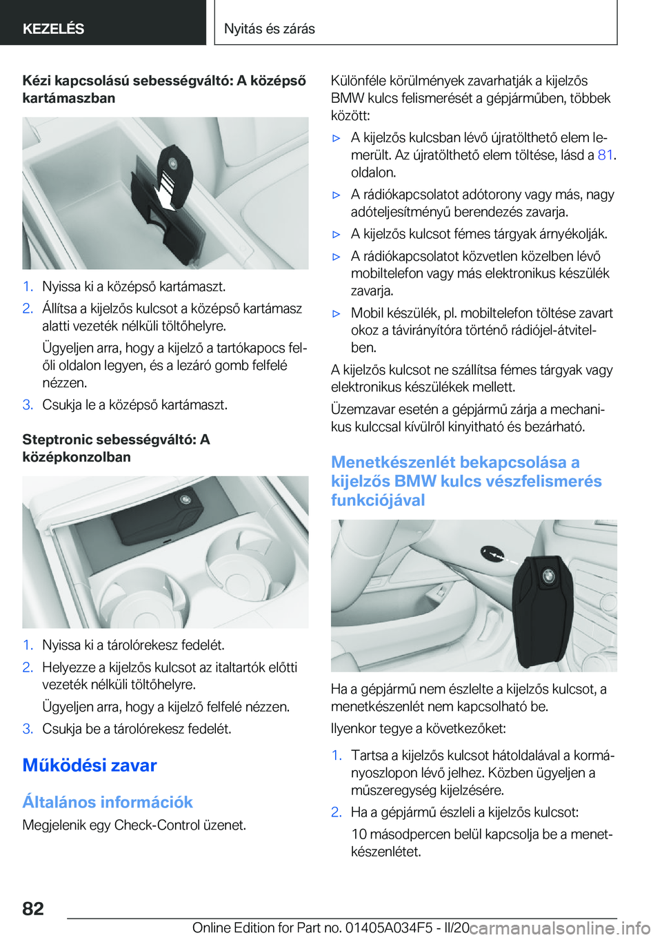 BMW X3 2020  Kezelési útmutató (in Hungarian) �K�