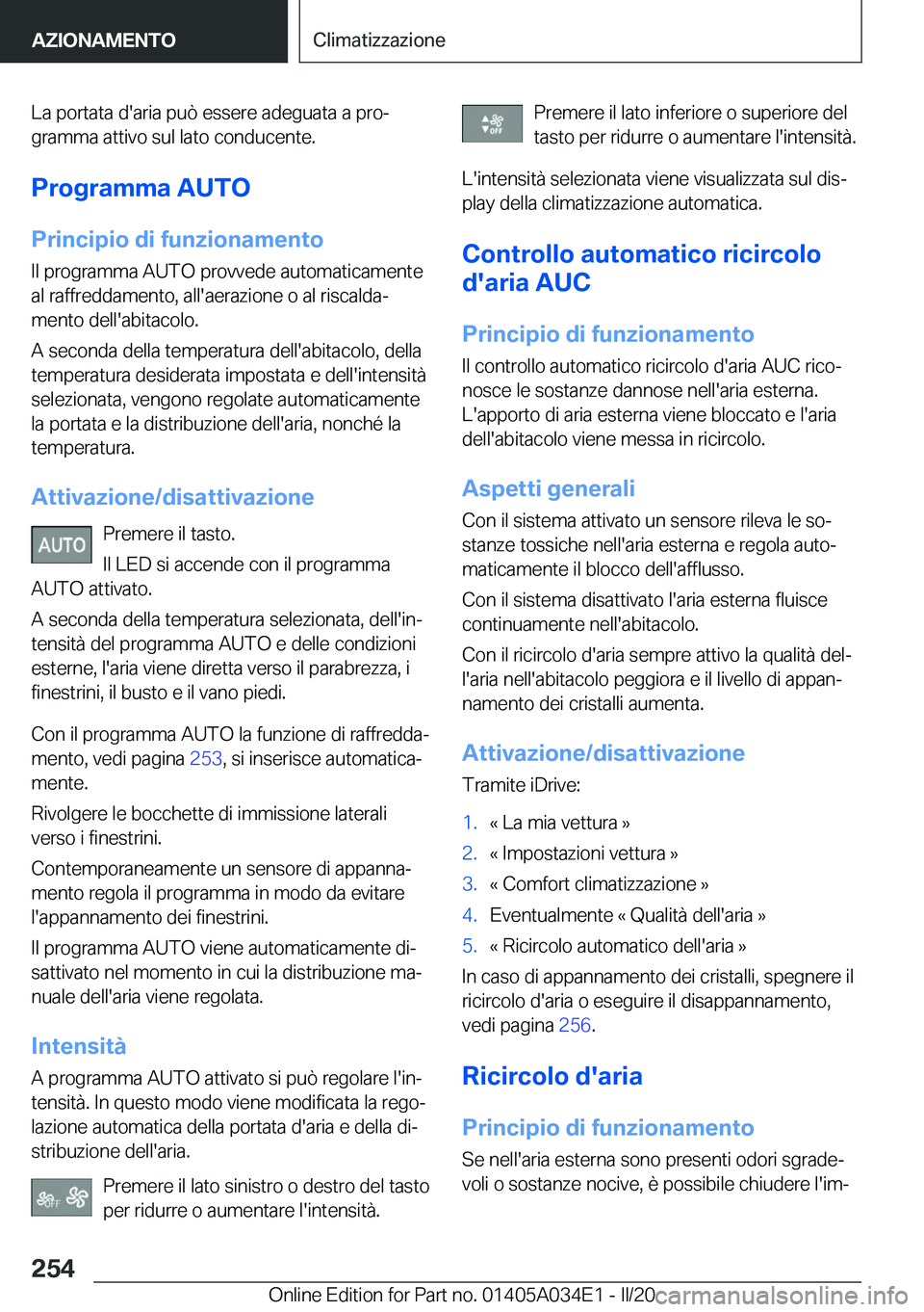 BMW X3 2020  Libretti Di Uso E manutenzione (in Italian) �L�a��p�o�r�t�a�t�a��d�'�a�r�i�a��p�u�