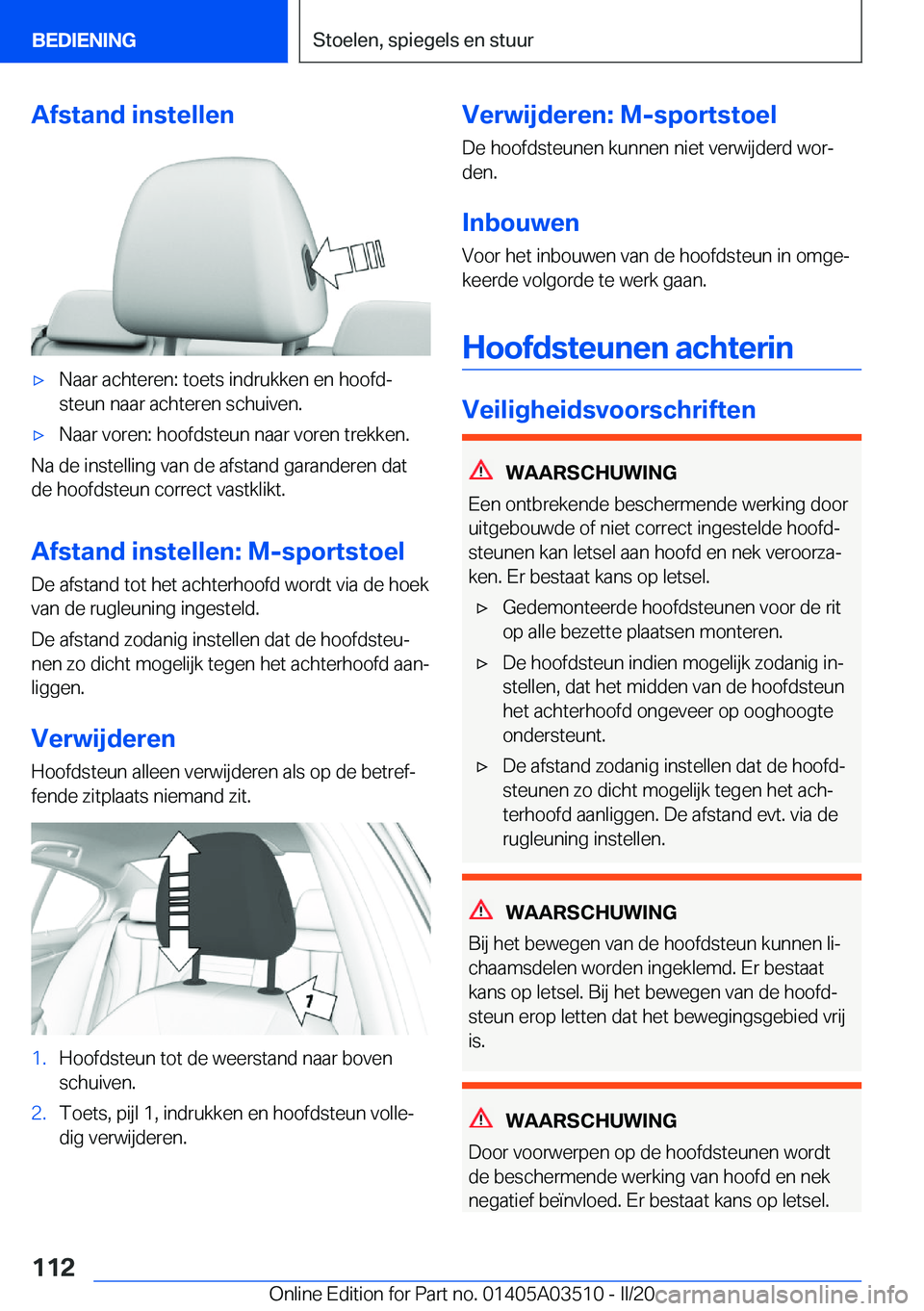 BMW X3 2020  Instructieboekjes (in Dutch) �A�f�s�t�a�n�d��i�n�s�t�e�l�l�e�n'x�N�a�a�r��a�c�h�t�e�r�e�n�:��t�o�e�t�s��i�n�d�r�u�k�k�e�n��e�n��h�o�o�f�dj�s�t�e�u�n��n�a�a�r��a�c�h�t�e�r�e�n��s�c�h�u�i�v�e�n�.'x�N�a�a�r��v�o�r