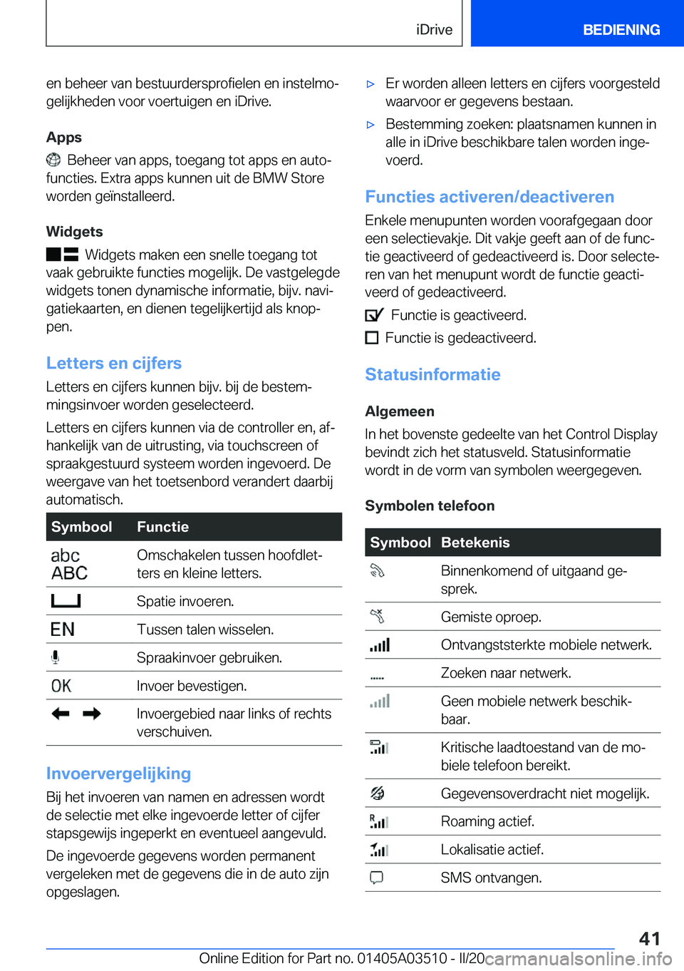 BMW X3 2020  Instructieboekjes (in Dutch) �e�n��b�e�h�e�e�r��v�a�n��b�e�s�t�u�u�r�d�e�r�s�p�r�o�f�i�e�l�e�n��e�n��i�n�s�t�e�l�m�oj�g�e�l�i�j�k�h�e�d�e�n��v�o�o�r��v�o�e�r�t�u�i�g�e�n��e�n��i�D�r�i�v�e�.
�A�p�p�s
���B�e�h�e�e�r��v