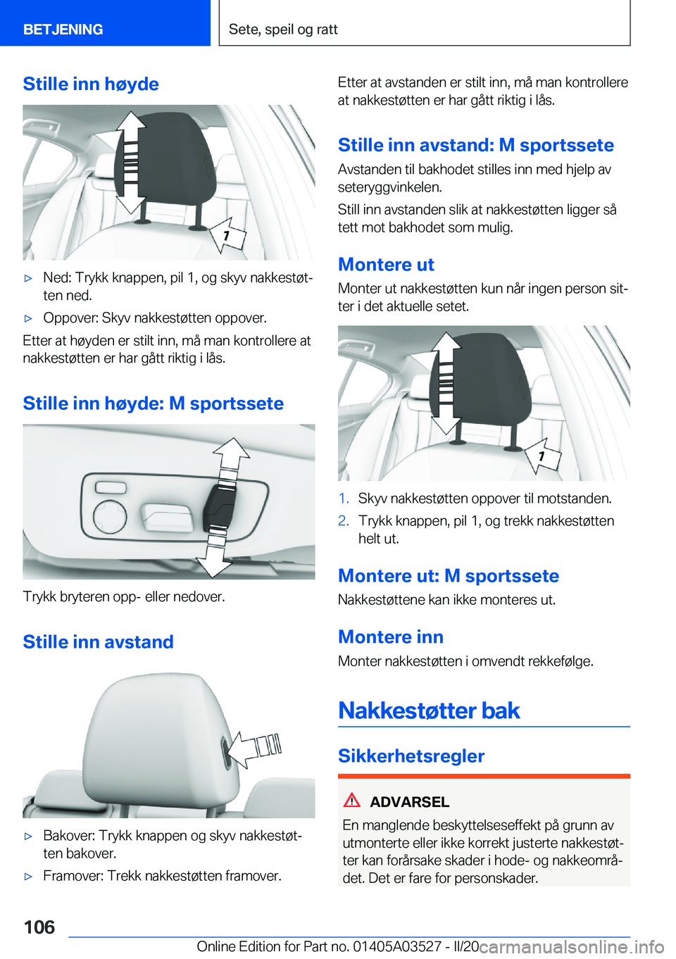 BMW X3 2020  InstruksjonsbØker (in Norwegian) �S�t�i�l�l�e��i�n�n��h�