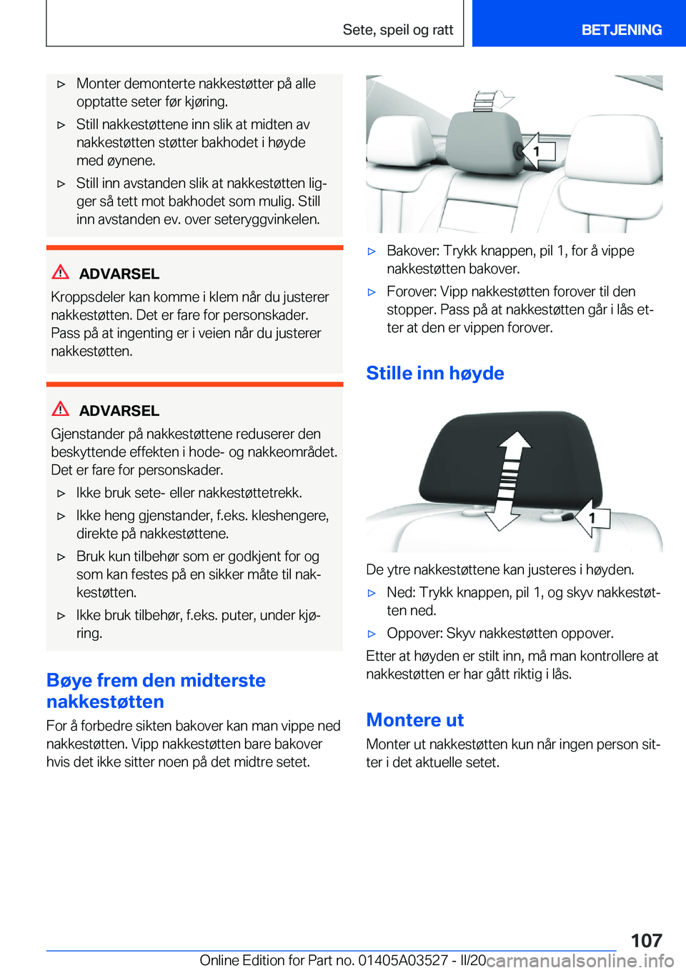 BMW X3 2020  InstruksjonsbØker (in Norwegian) 'x�M�o�n�t�e�r��d�e�m�o�n�t�e�r�t�e��n�a�k�k�e�s�t�