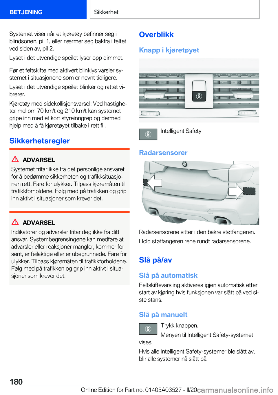 BMW X3 2020  InstruksjonsbØker (in Norwegian) �S�y�s�t�e�m�e�t��v�i�s�e�r��n�å�r��e�t��k�j�
