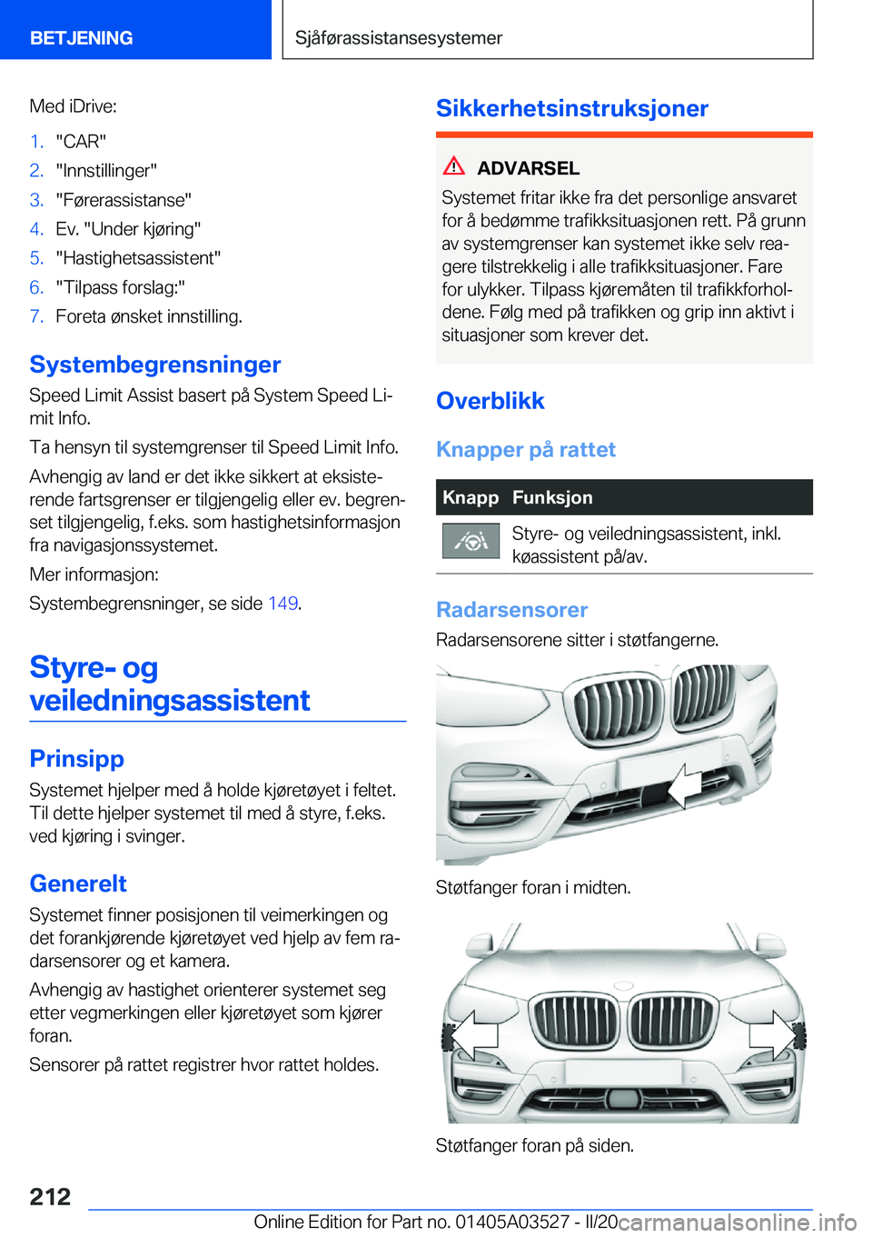 BMW X3 2020  InstruksjonsbØker (in Norwegian) �M�e�d��i�D�r�i�v�e�:�1�.��C�A�R��2�.��I�n�n�s�t�i�l�l�i�n�g�e�r��3�.��F�