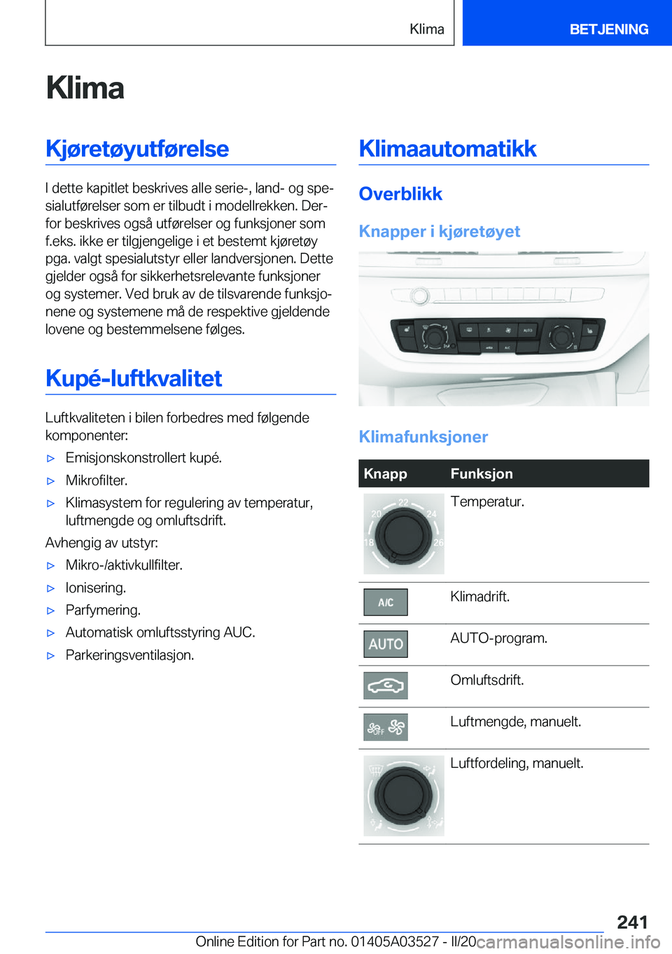 BMW X3 2020  InstruksjonsbØker (in Norwegian) �K�l�i�m�a�K�j�