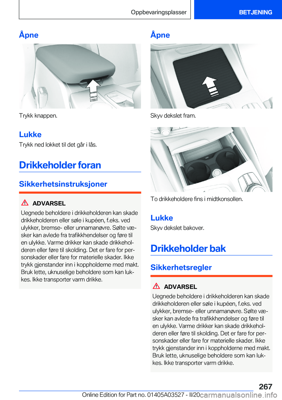 BMW X3 2020  InstruksjonsbØker (in Norwegian) �
