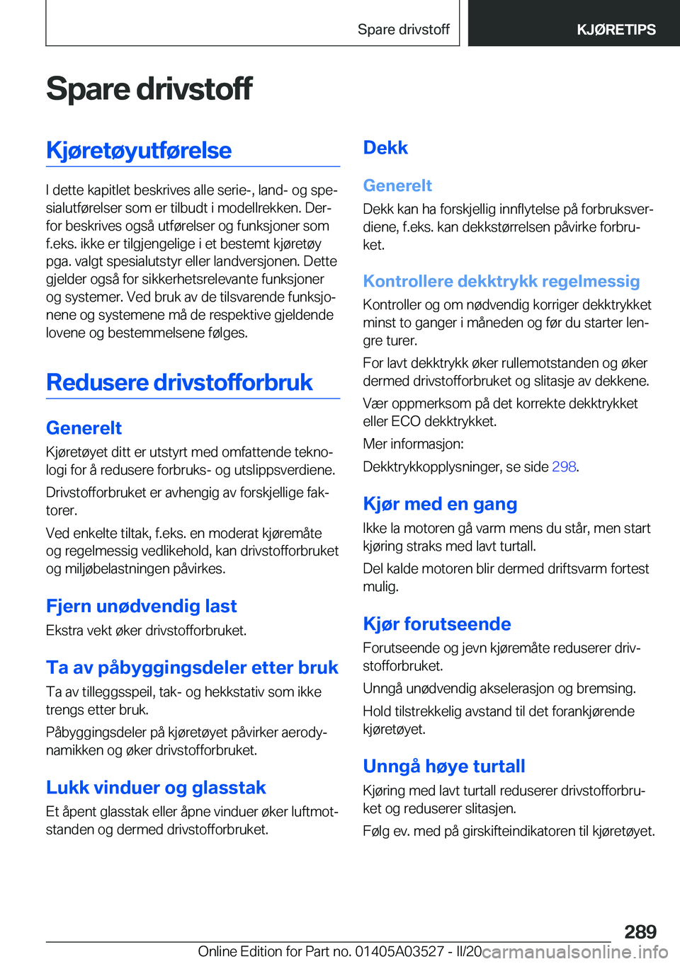 BMW X3 2020  InstruksjonsbØker (in Norwegian) �S�p�a�r�e��d�r�i�v�s�t�o�f�f�K�j�