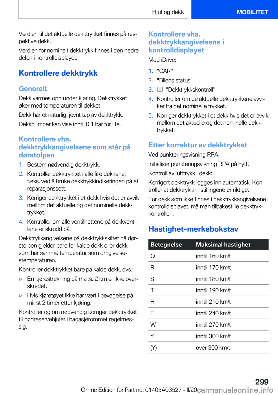 BMW X3 2020  InstruksjonsbØker (in Norwegian) �V�e�r�d�i�e�n��t�i�l��d�e�t��a�k�t�u�e�l�l�e��d�e�k�k�t�r�y�k�k�e�t��f�i�n�n�e�s��p�å��r�e�sj�p�e�k�t�i�v�e��d�e�k�k�.
�V�e�r�d�i�e�n��f�o�r��n�o�m�i�n�e�l�t��d�e�k�k�t�r�y�k�k��f�i�n�n