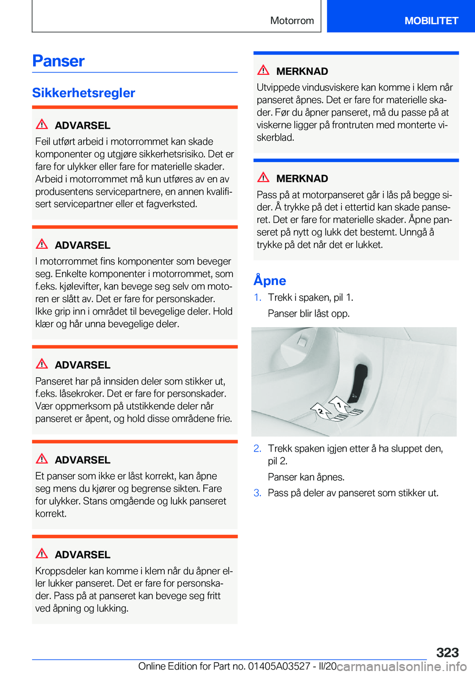 BMW X3 2020  InstruksjonsbØker (in Norwegian) �P�a�n�s�e�r
�S�i�k�k�e�r�h�e�t�s�r�e�g�l�e�r
�A�D�V�A�R�S�E�L
�F�e�i�l��u�t�f�