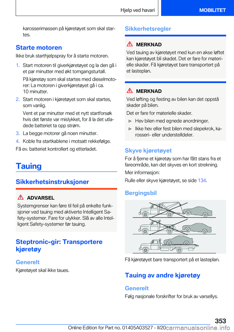 BMW X3 2020  InstruksjonsbØker (in Norwegian) �k�a�r�o�s�s�e�r�i�m�a�s�s�e�n��p�å��k�j�