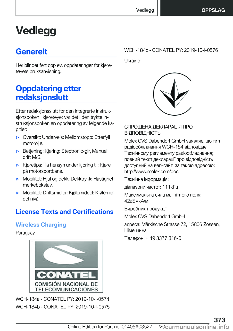 BMW X3 2020  InstruksjonsbØker (in Norwegian) �V�e�d�l�e�g�g�G�e�n�e�r�e�l�t
�H�e�r��b�l�i�r��d�e�t��f�