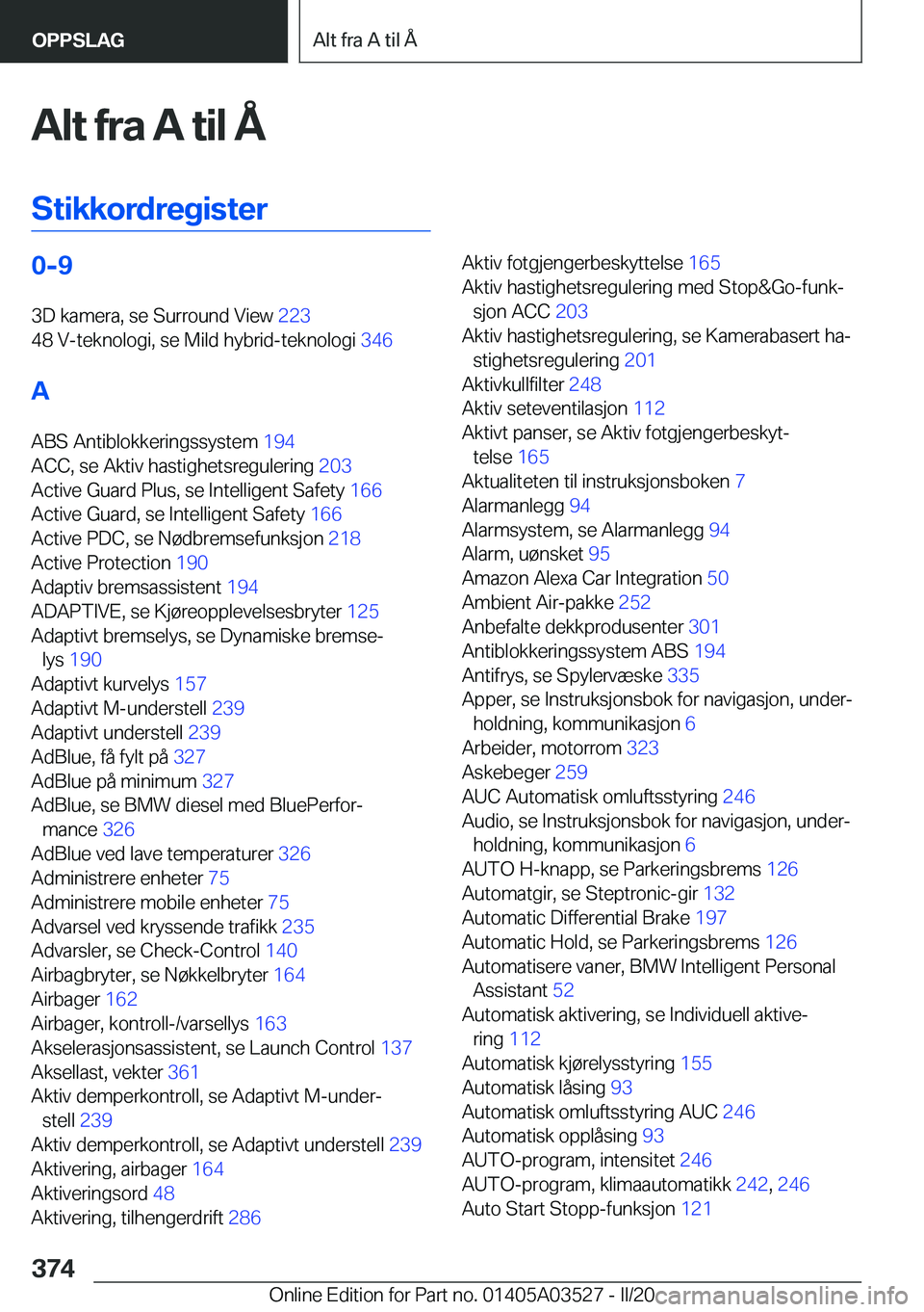 BMW X3 2020  InstruksjonsbØker (in Norwegian) �A�l�t��f�r�a��A��t�i�l��